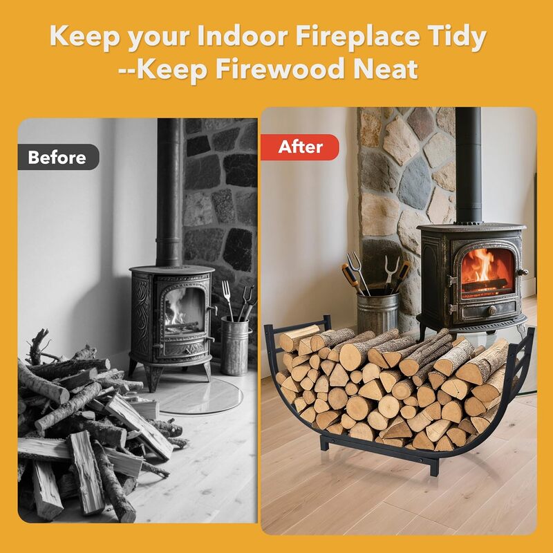 itoolmax 25” firewood rack outdoor and indoor neat