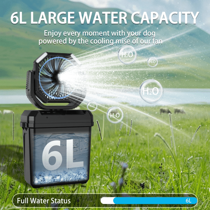 4-in-1 Nebel-Campingventilator mit 6L Eimer