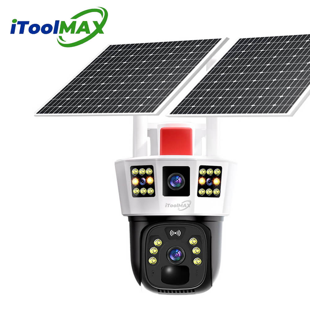 Caméra solaire sans fil triple lentille 4MP