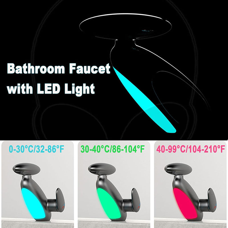 The faucet’s built-in 3-color LED light changes with water temperature: blue for cold, green for warm, and red for hot—giving you a clear, safe, and stylish visual cue. You can instantly know whether the water temperature is cold, warm, or hot by the color of the light. No worry too hot or cold.