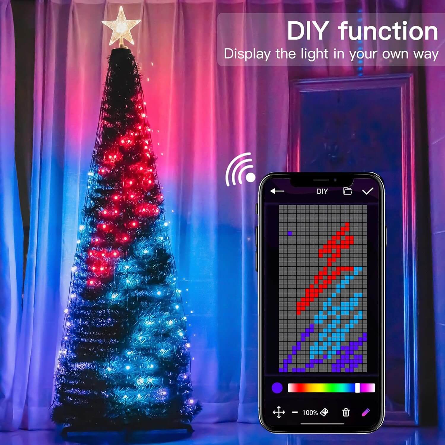 Soilse Crann Nollag Rialaithe APP DIY Saincheaptha