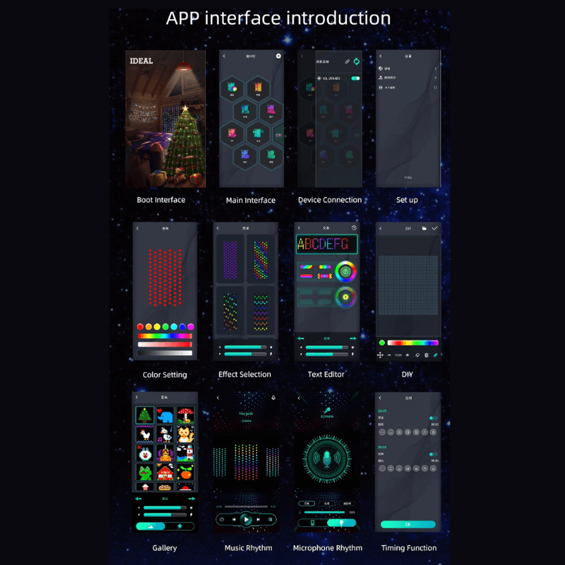 Soilse Crann Nollag Rialaithe APP DIY Saincheaptha