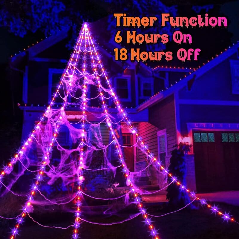 Halloween Spider Web Light Set timer_itoolmax