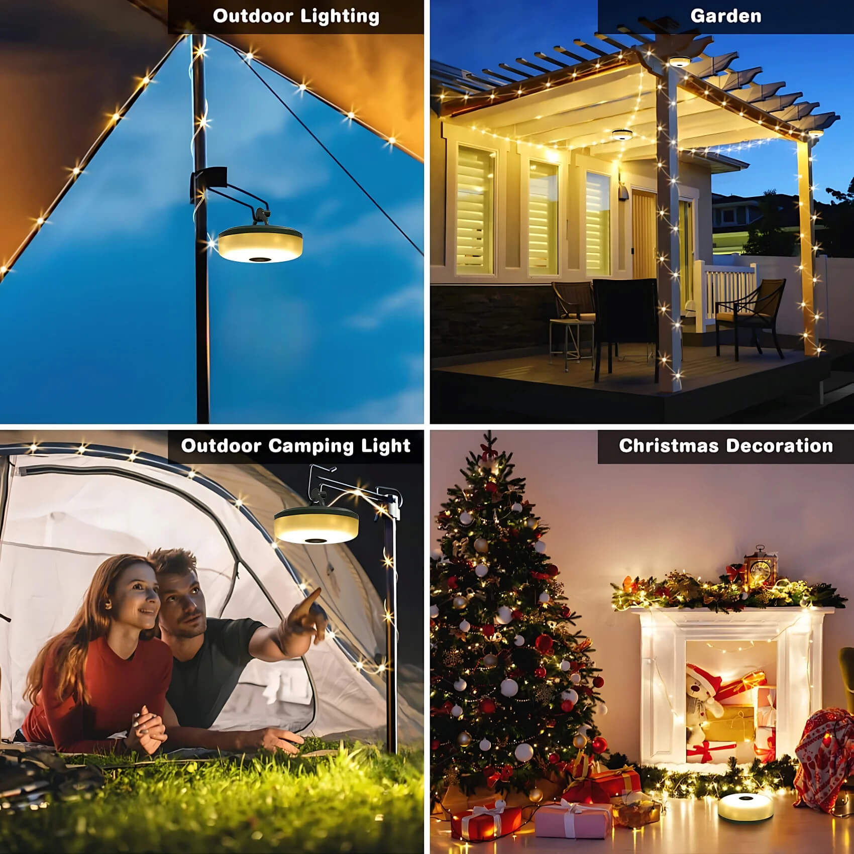 3-in-1 Solar-Camping-Lichterkette