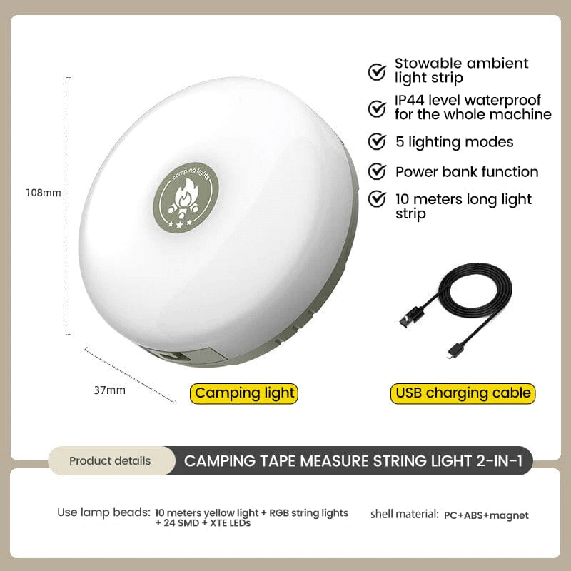 3-in-1 Solar-Camping-Lichterkette