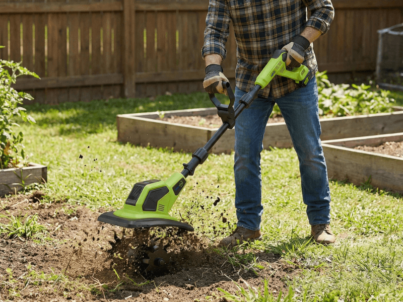 how to use a cordless tiller