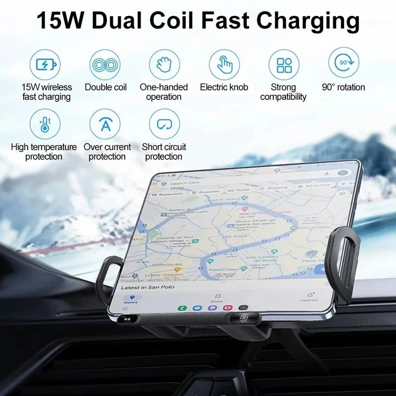 iToolMax 2 in 1 smart wireless car charger phone holder 15w