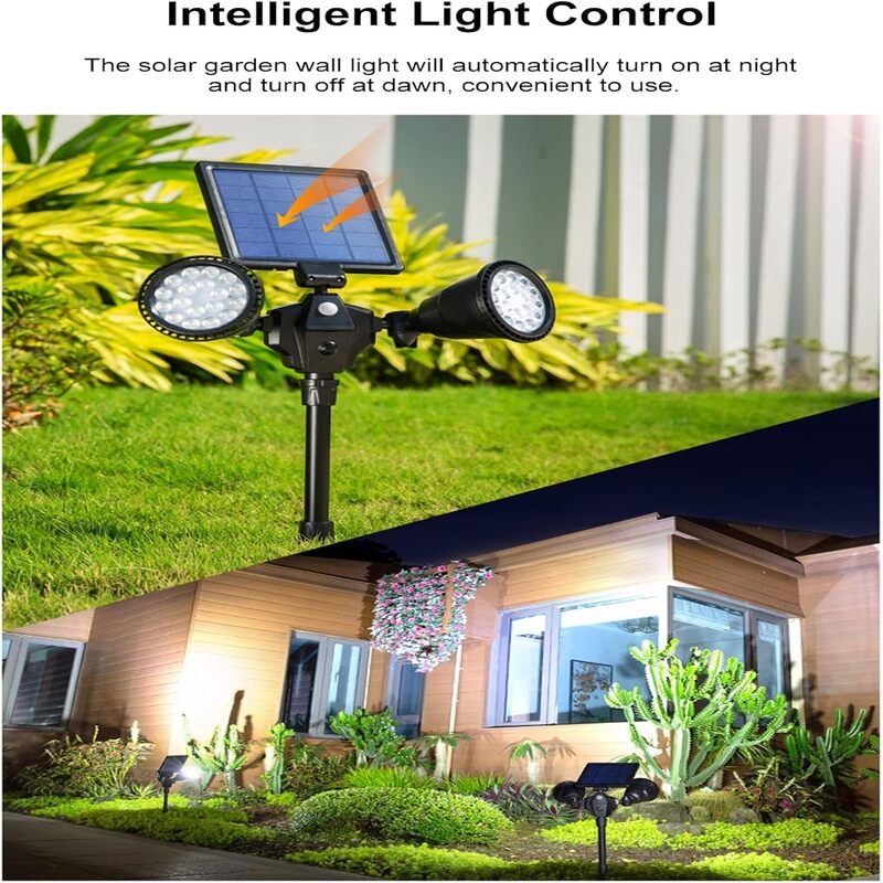 iToolMax solar spot lights outdoor with 4 modes intelligent