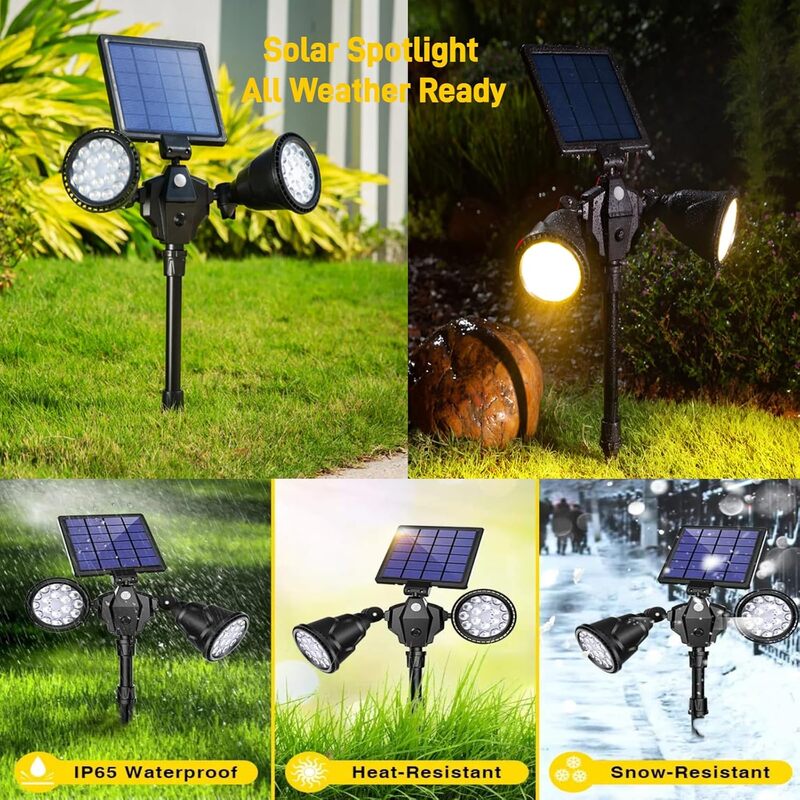 iToolMax solar spot lights outdoor with 4 modes weather