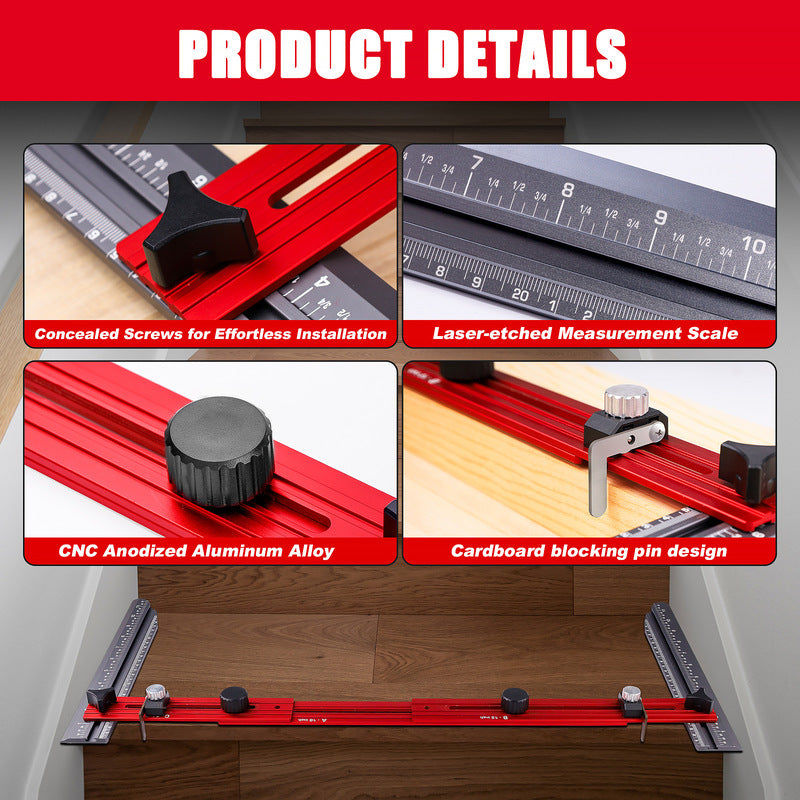 iToolMax stair tread template tool with dual scale details