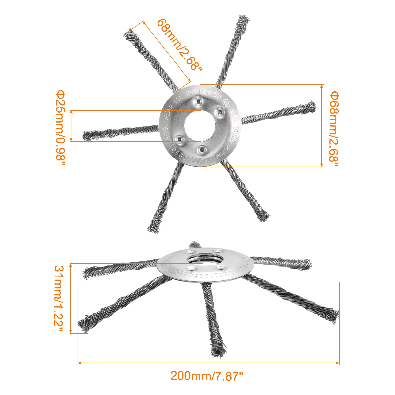 iToolMax 8 inches Steel Wire Trimmer Head for 4 in 1 Cordless Weed Eater Pro