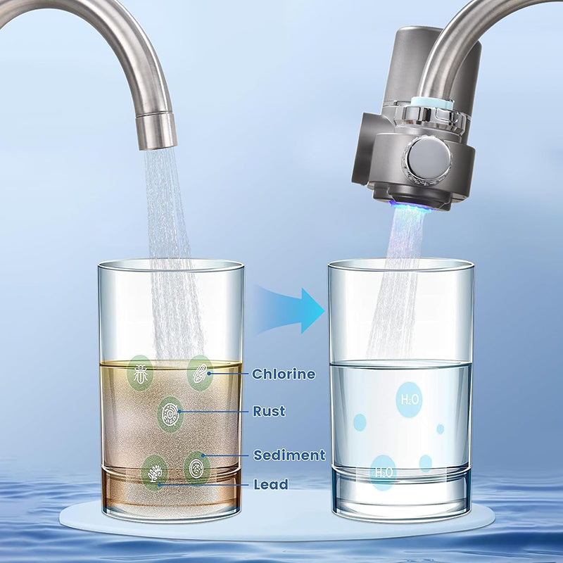 Effectively filters more than 70 harmful substances such as impurities, sediments, chlorine, etc. in tap water.