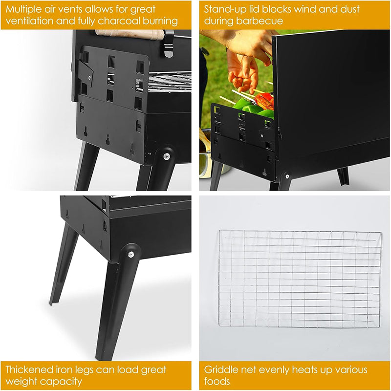 BBQ Grill with Barbecue Accessories & Lid for 2-5 People