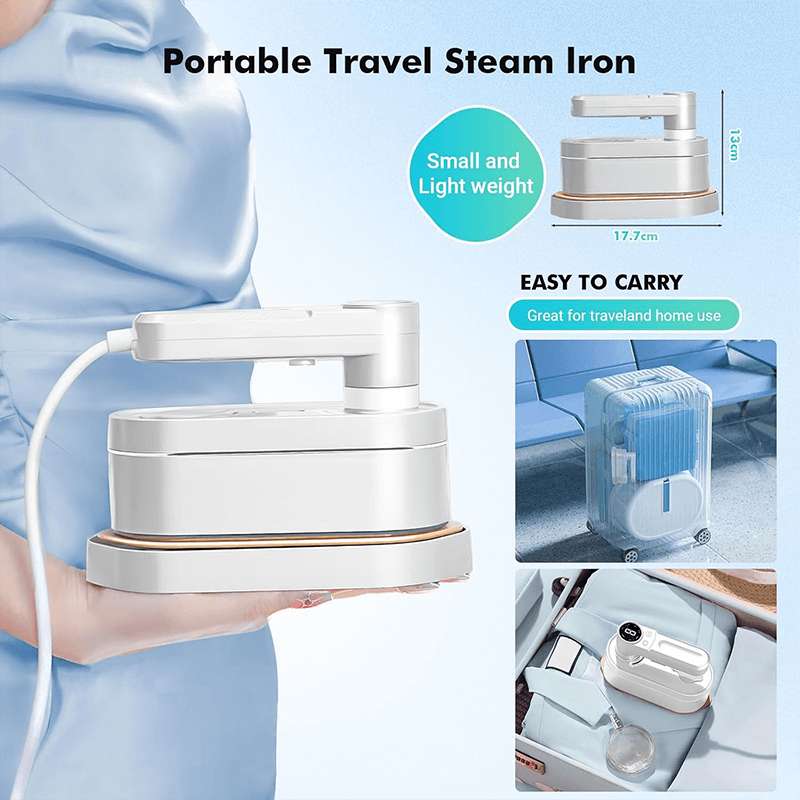 Handheld compact design, portable to carry anywhere, suitable for home ironing and convenient for travel.