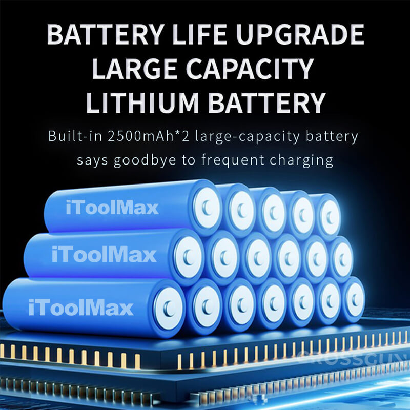 2500mAh*2 batteries, Long endurance, used for 4H after charging once.