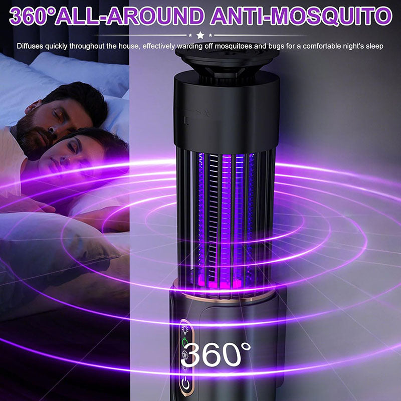 The UV lamp emits 365nm UV light waves, which are the favorite of mosquitoes, and accurately attracts in 360° all-round no dead zone in the room. Plus, the built-in CO₂ generator makes the success rate of mosquito trapping as high as 99.9%, say goodbye to mosquitoes bite from now on.