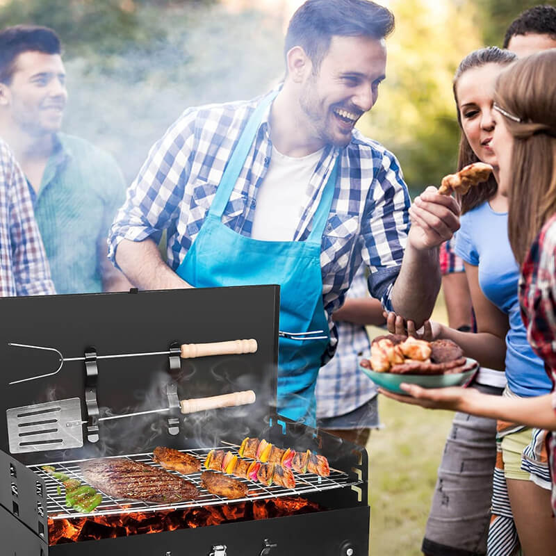 Take your BBQ on the go! This compact, foldable charcoal grill is perfect for 2-5 people gather at picnics, camping, tailgating, or even small balconies and tabletop. Enjoy authentic smoky, delicious flavor wherever adventure takes you!