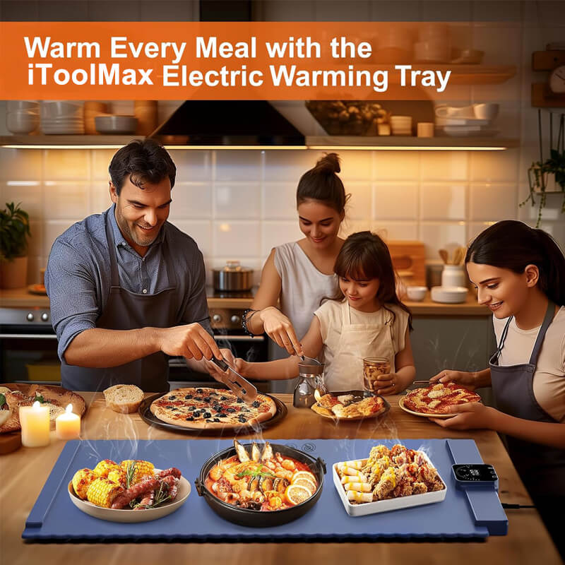 Say goodbye to disappointingly cool meals with our innovative Food Warming Mat! It can rapidly heat up food with 250W in 10s, heats evenly to 100℃/212°F in 10 Mins, and it can adjust the temperature and timing. To keep your food hot and flavorsome, this mat is a game-changer for busy households and gatherings!