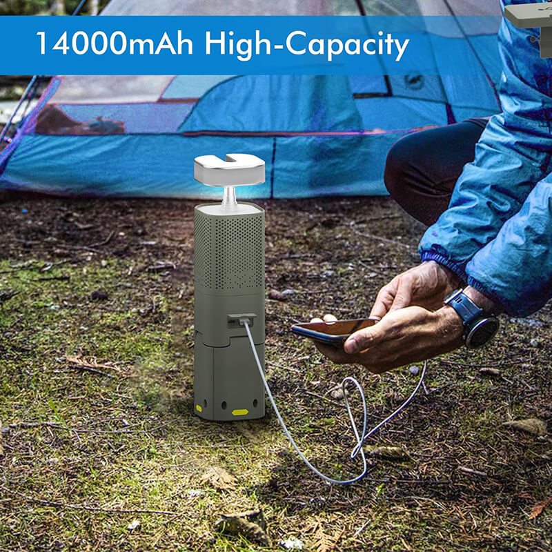 This telescopic camping light doubles as a powerful, 14000mAh power bank, keeping your phone, or other USB devices charged. Whether you're camping, hiking, or facing a power outage at home, stay connected and powered up wherever adventure takes you.