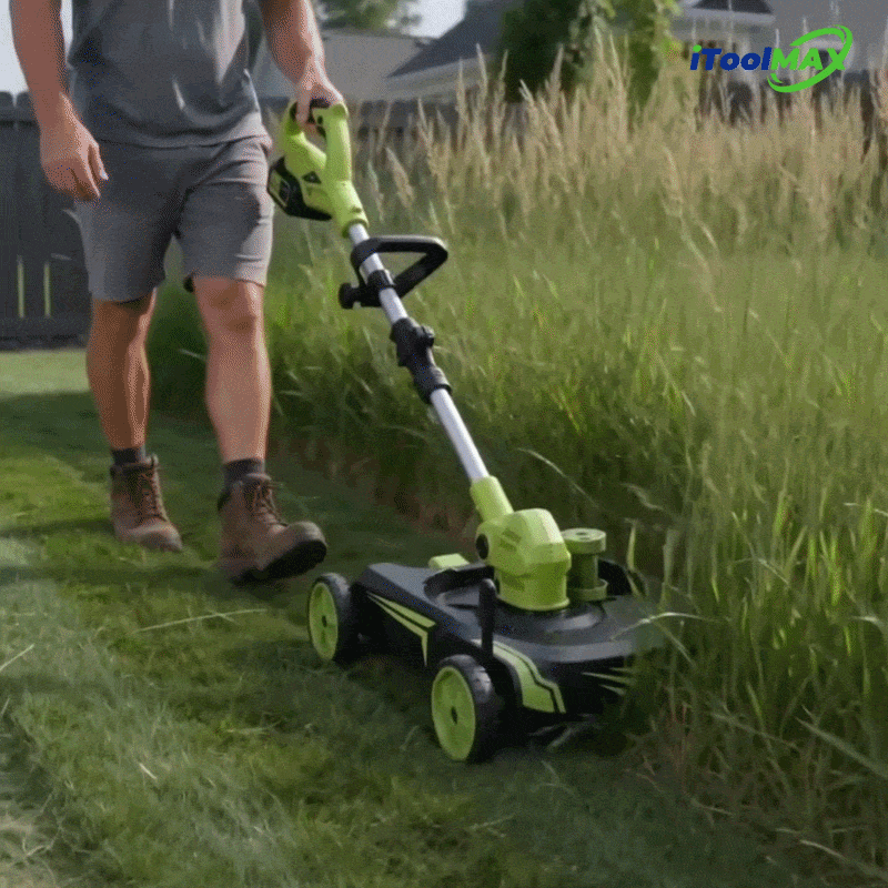 itoolmax 12 inches cordless weed wacker with wheel