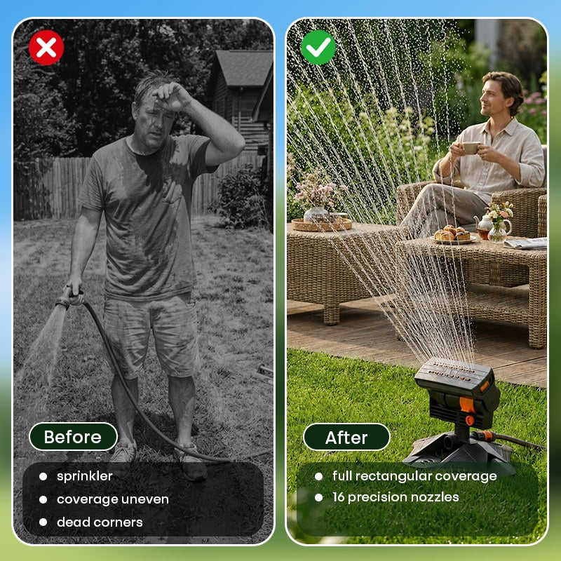 itoolmax 16 nozzle oscillating sprinkler advantages