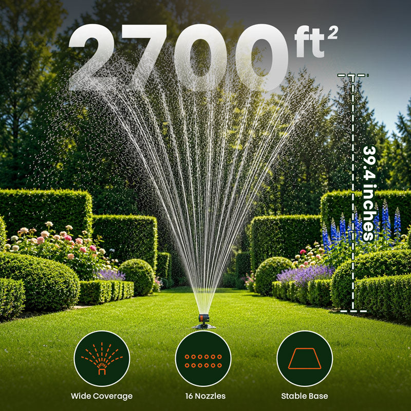 itoolmax 16 nozzle oscillating sprinkler wide coverage