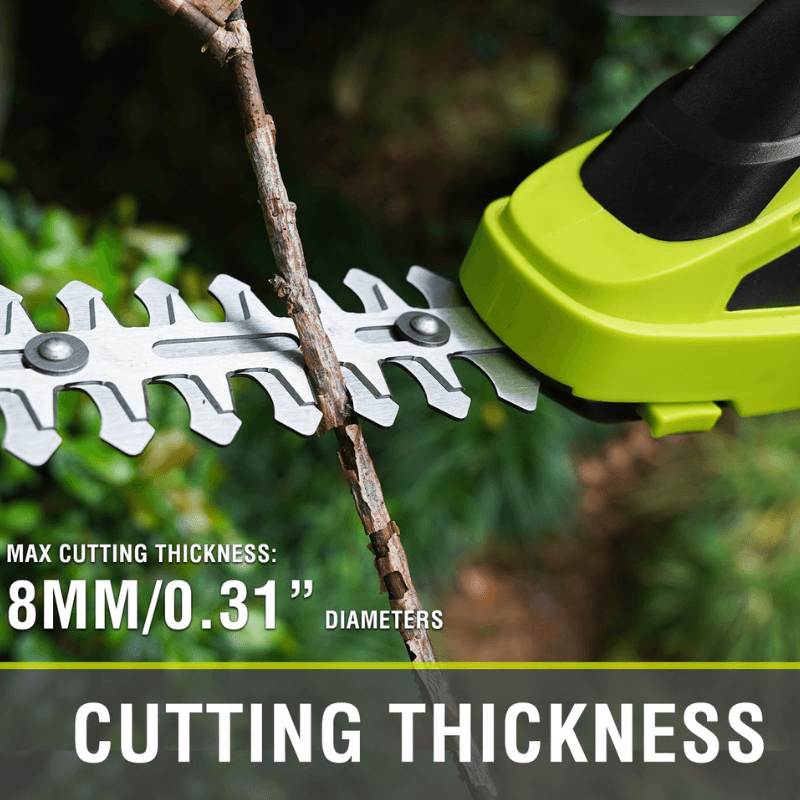 itoolmax 2 in 1 cordless shears and hedge trimmer cutting thickness