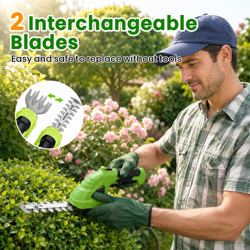 itoolmax 3 in 1 cordless hedge trimmer grass shear interchange blades