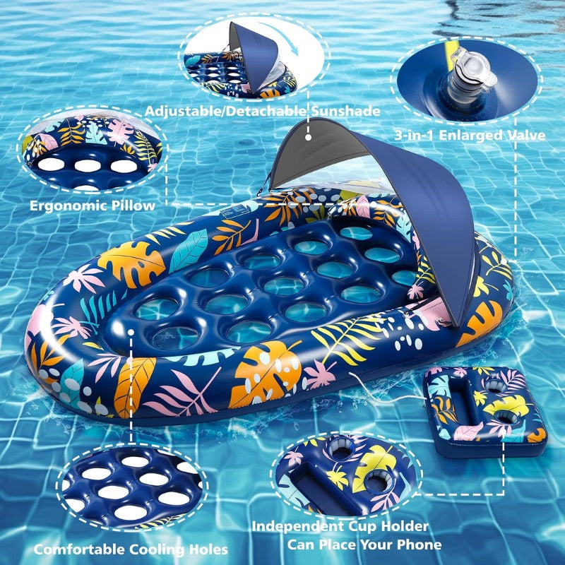 itoolmax 3 in 1 pool floats with removable canopy more details