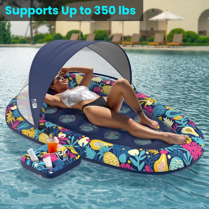 itoolmax 3 in 1 pool floats with removable canopy relaxing