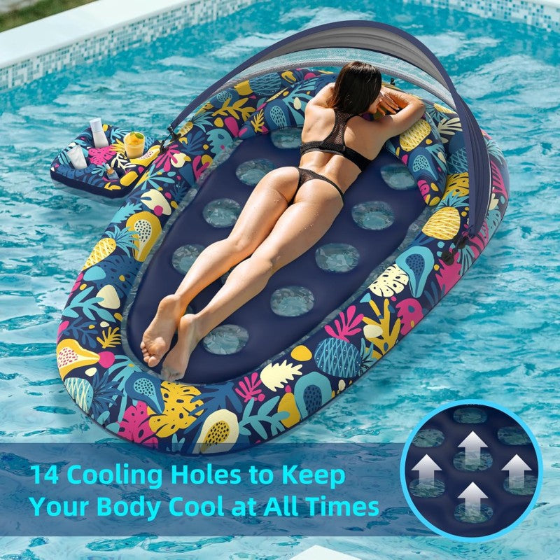 itoolmax 3 in 1 pool floats with removable canopy with 14 cooling holes