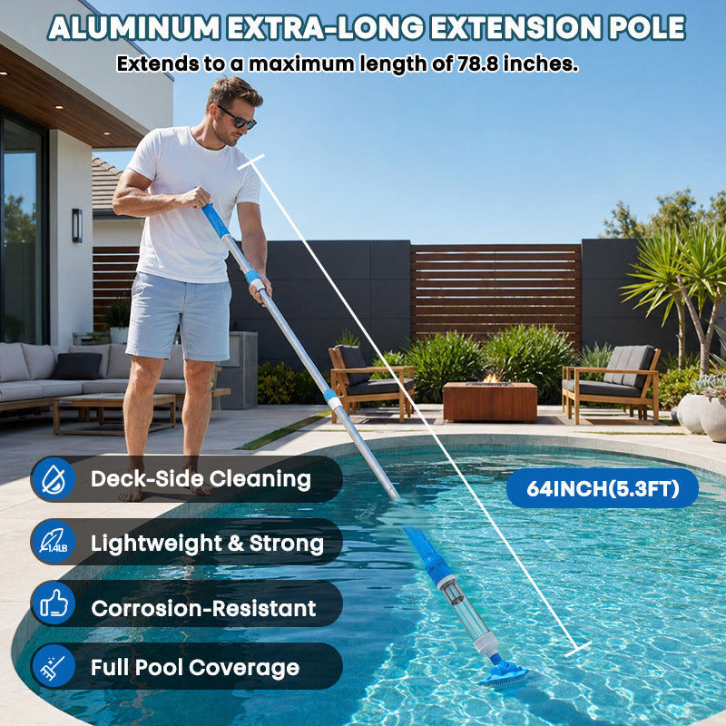 itoolmax 3 in 1 rechargeable pool vacuum cleaner up to 64inches reach