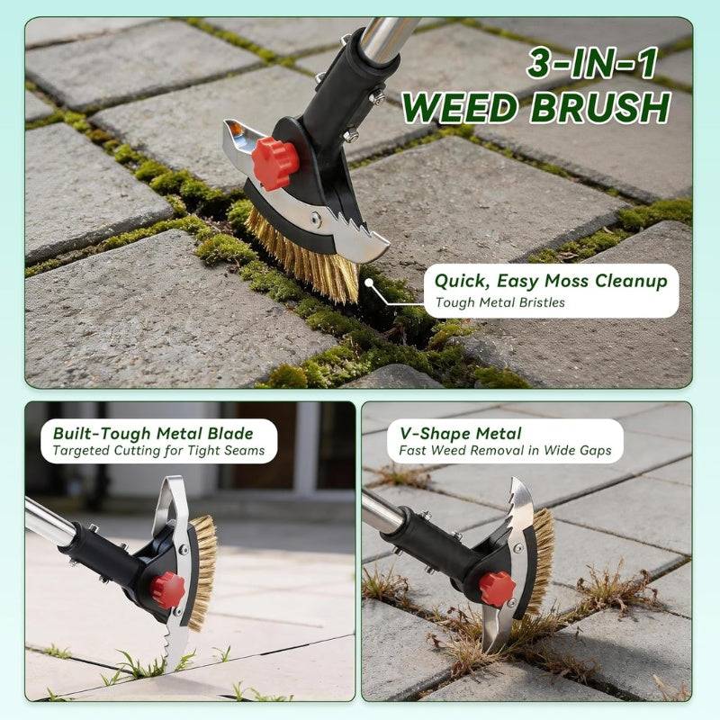 itoolmax 3 in 1 weed puller tool weed brush
