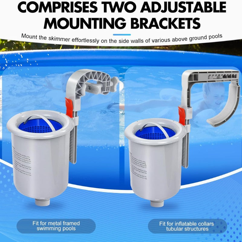 itoolmax above ground pool skimmer with 2 adjustable barckets