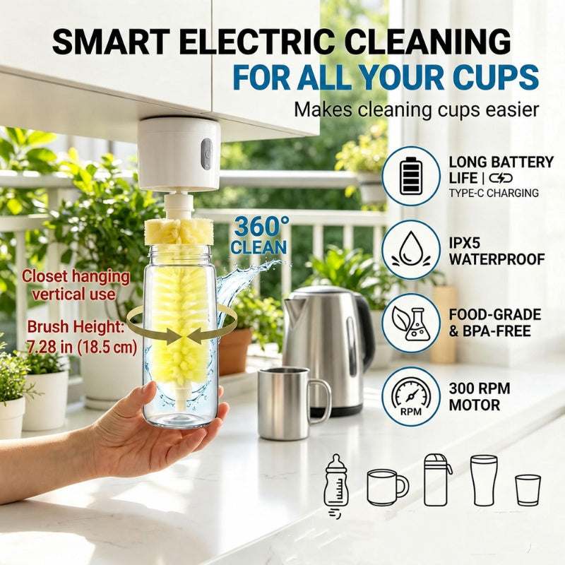 itoolmax automatic rotating bottle brush smart cleaning