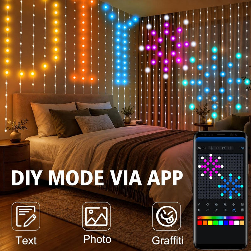 itoolmax diy smart led curtain sync lights with finger drawing mode