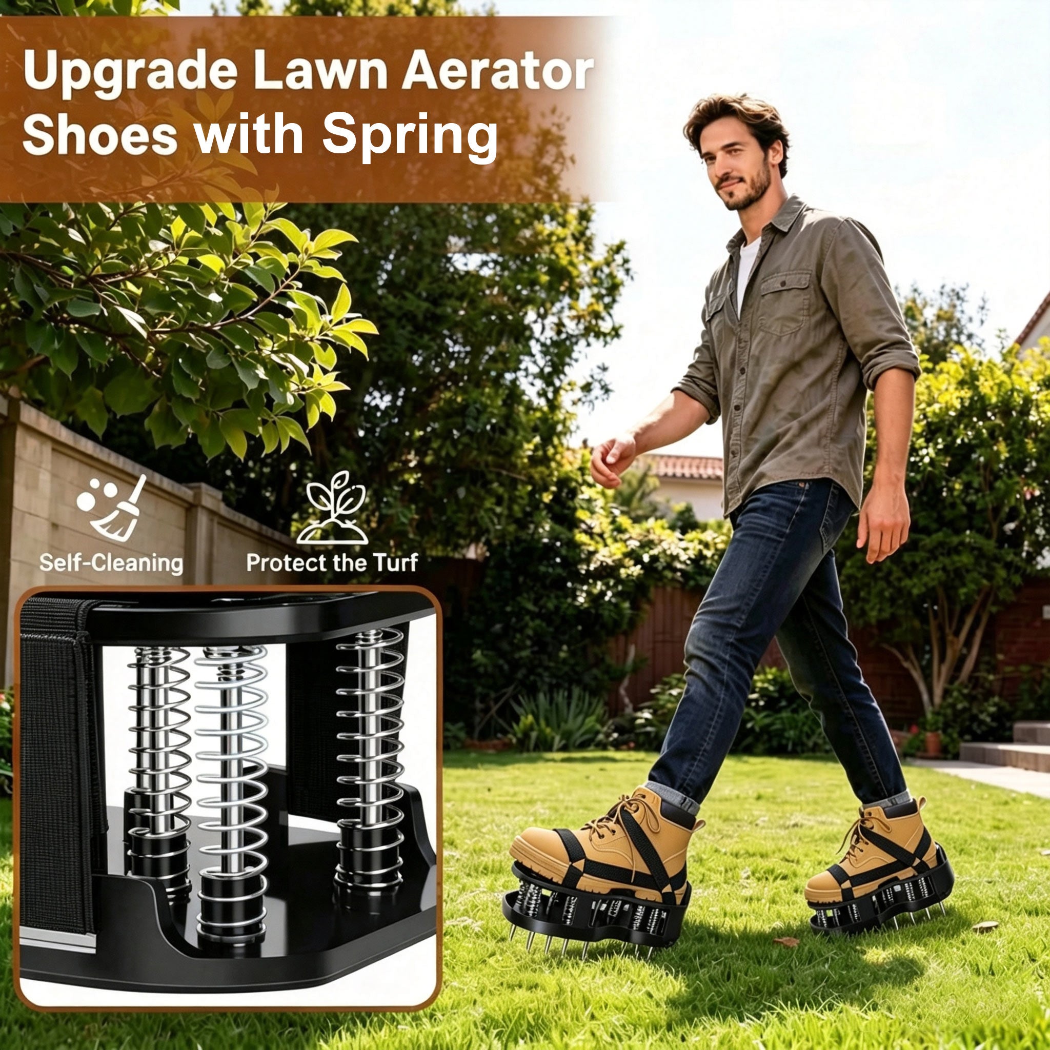itoolmax double lawn aerator shoes effortless lawn care