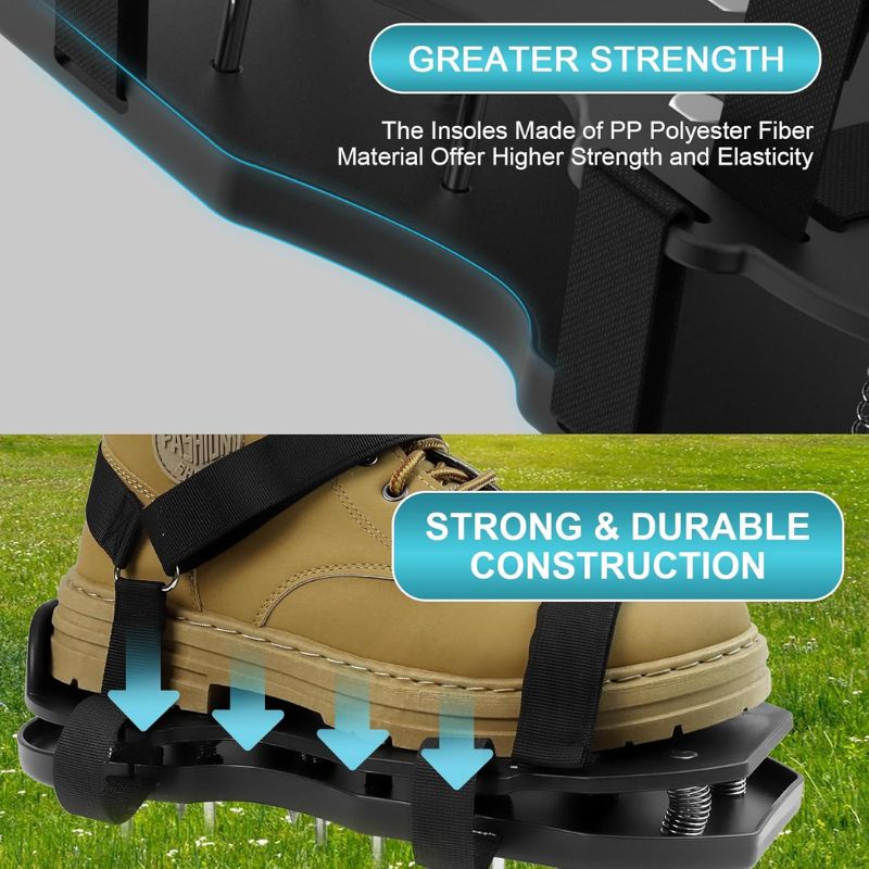 itoolmax double lawn aerator shoes hook and loop lace design