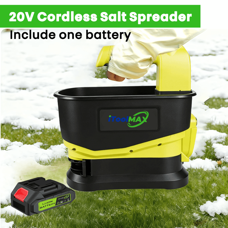 itoolmax electric handheld seed spreader ice melt wit battery