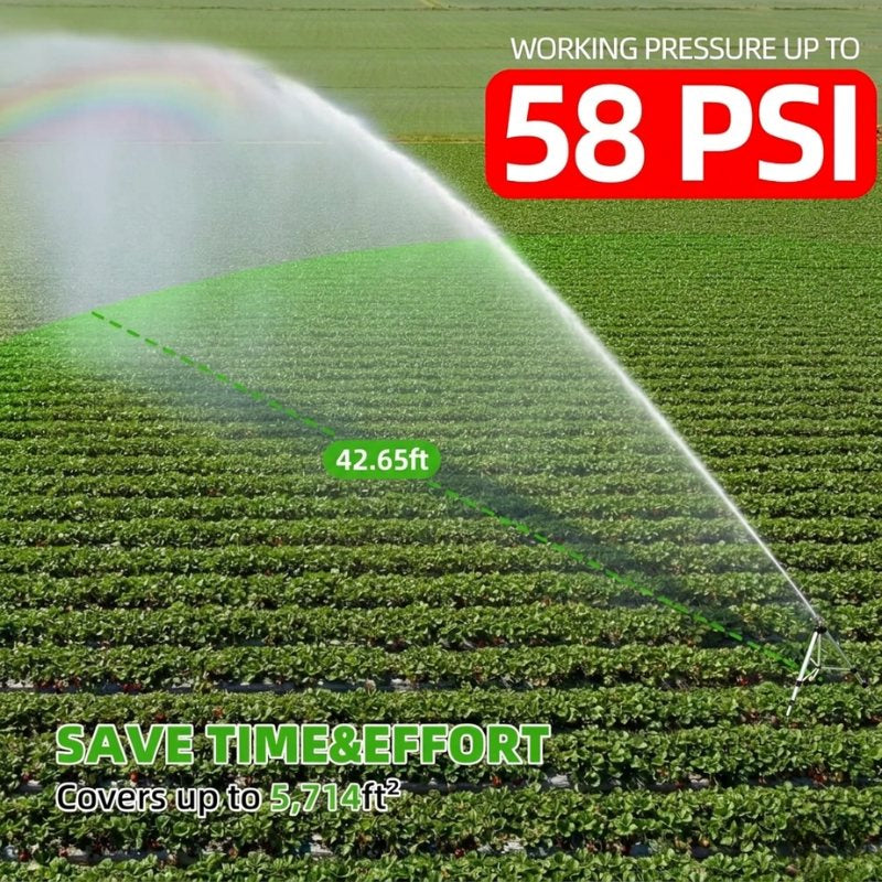 itoolmax impact tripod sprinkler for lawn garden working pressure