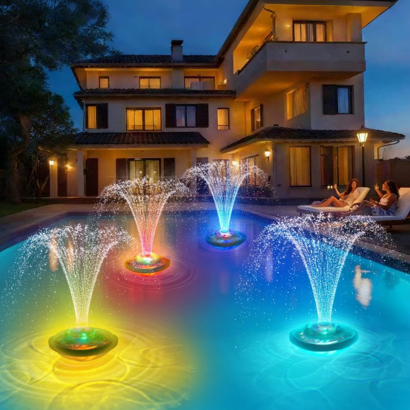 itoolmax led floating pool fountain with remote 4 lights