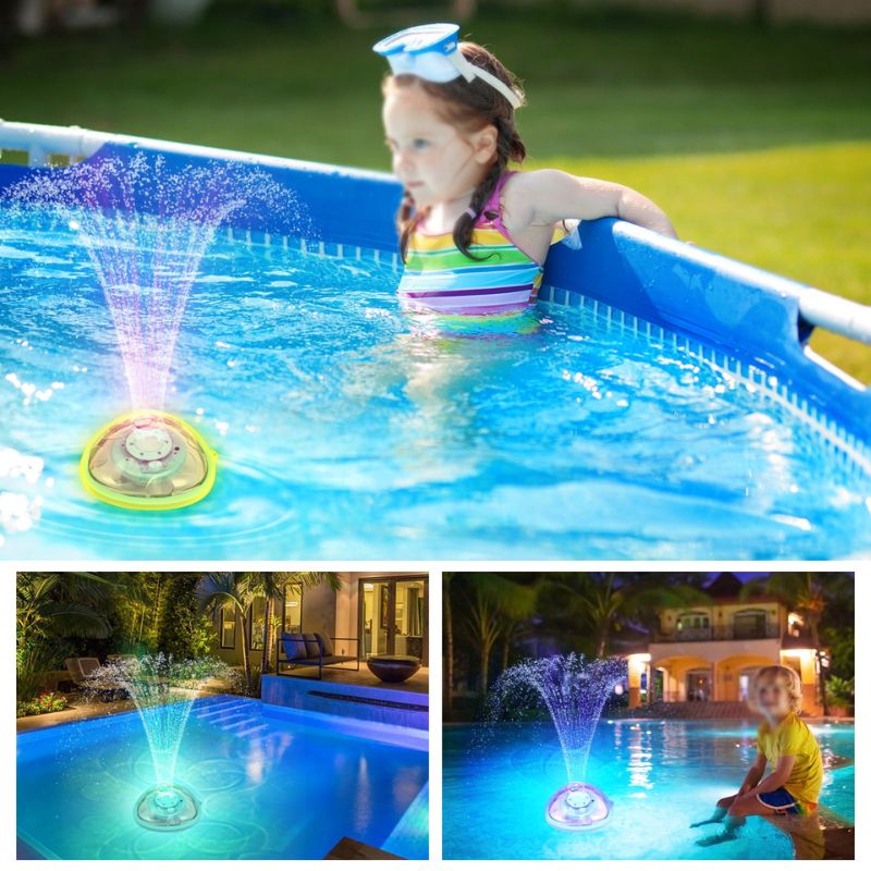 itoolmax led floating pool fountain with remote for pools