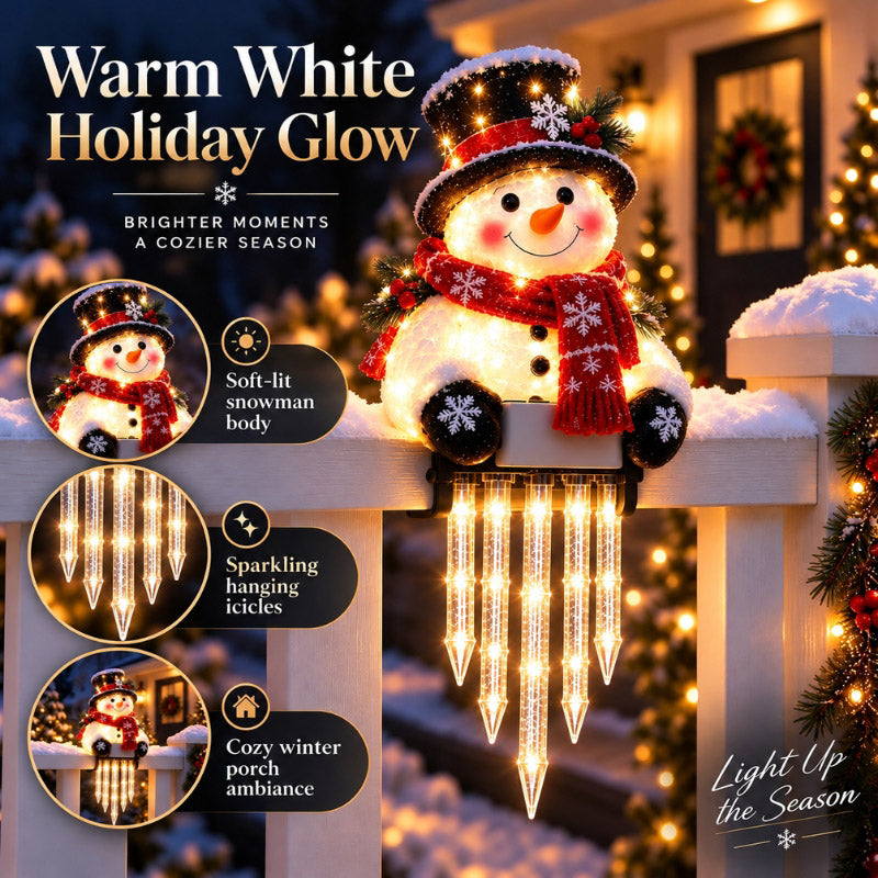 itoolmax light up snowman christmas icicle light decor warm holiday glow