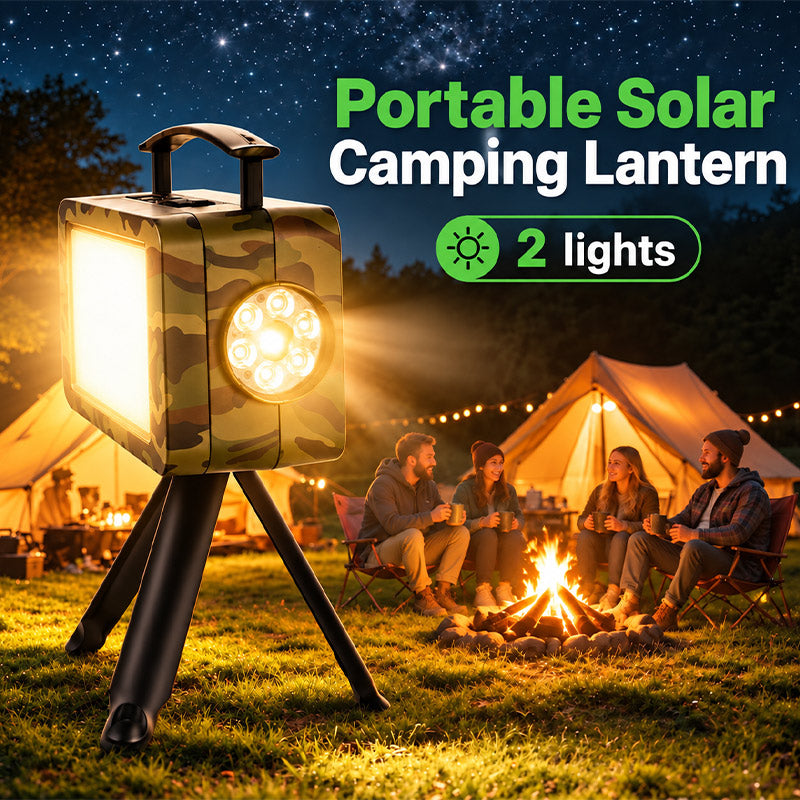 itoolmax portable solar camping lantern with 2 lights