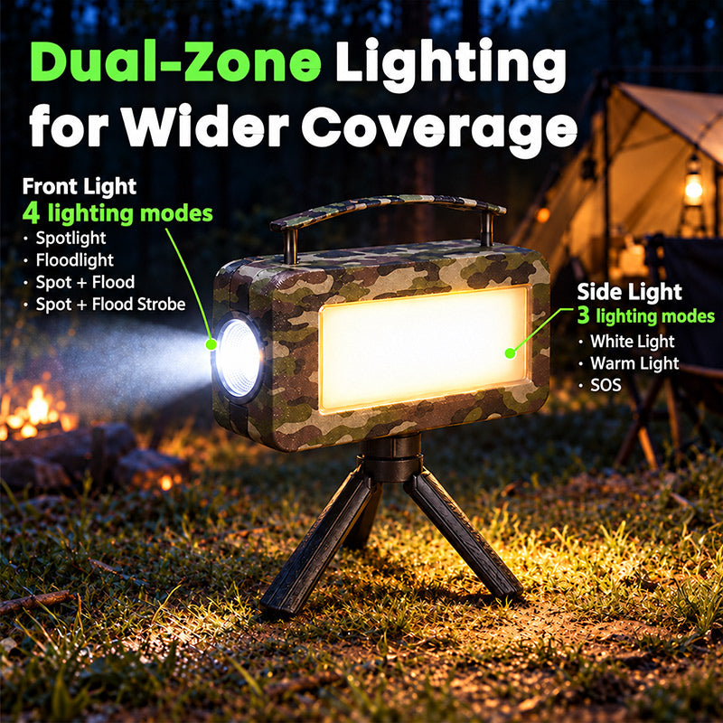 itoolmax portable solar camping lantern with dual zone lighting