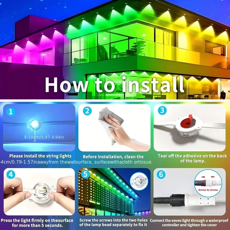 itoolmax rgbic permanent outdoor lights how to install