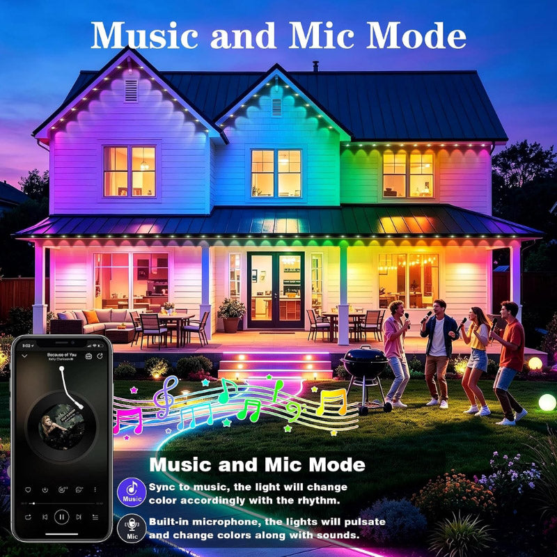 itoolmax rgbic permanent outdoor lights music mode