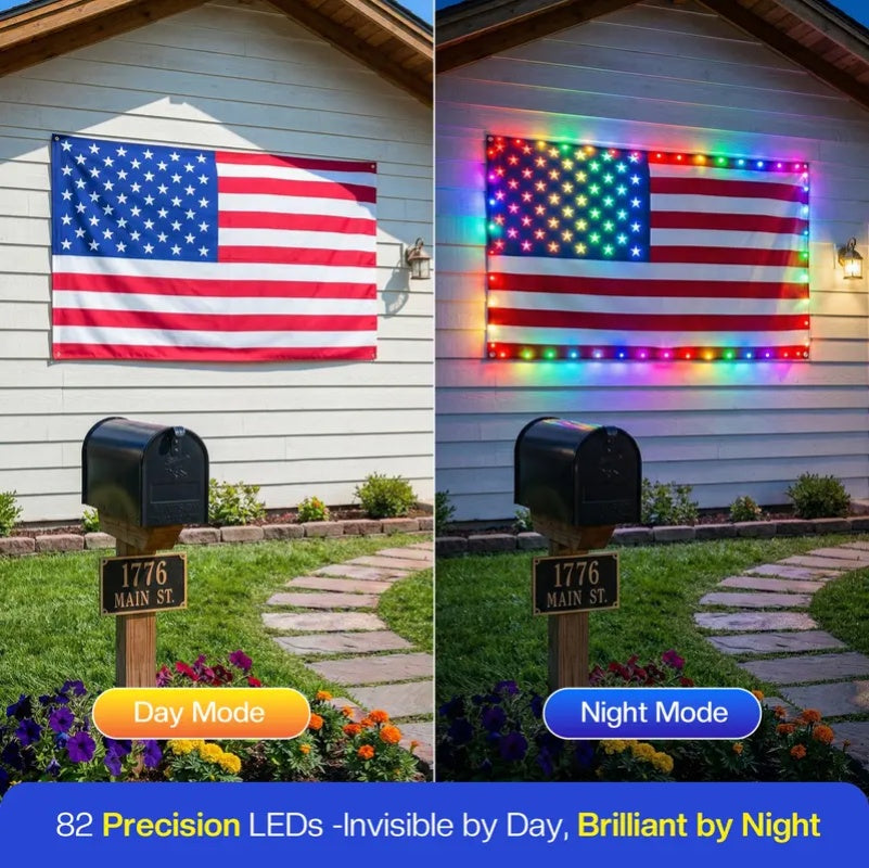 itoolmax solar american flag lights 2 lighting modes