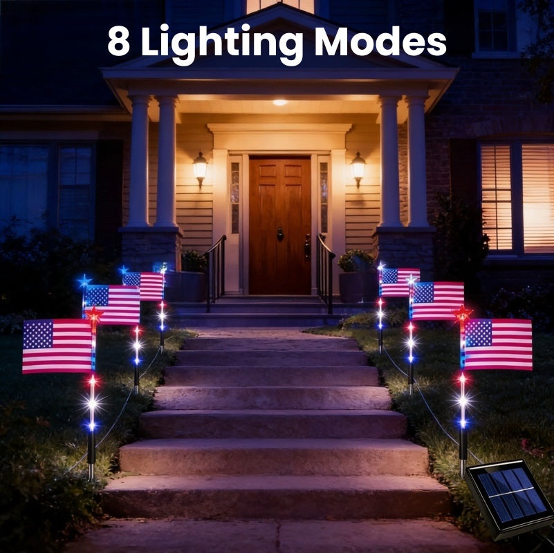 itoolmax solar american flag lights 8 light modes