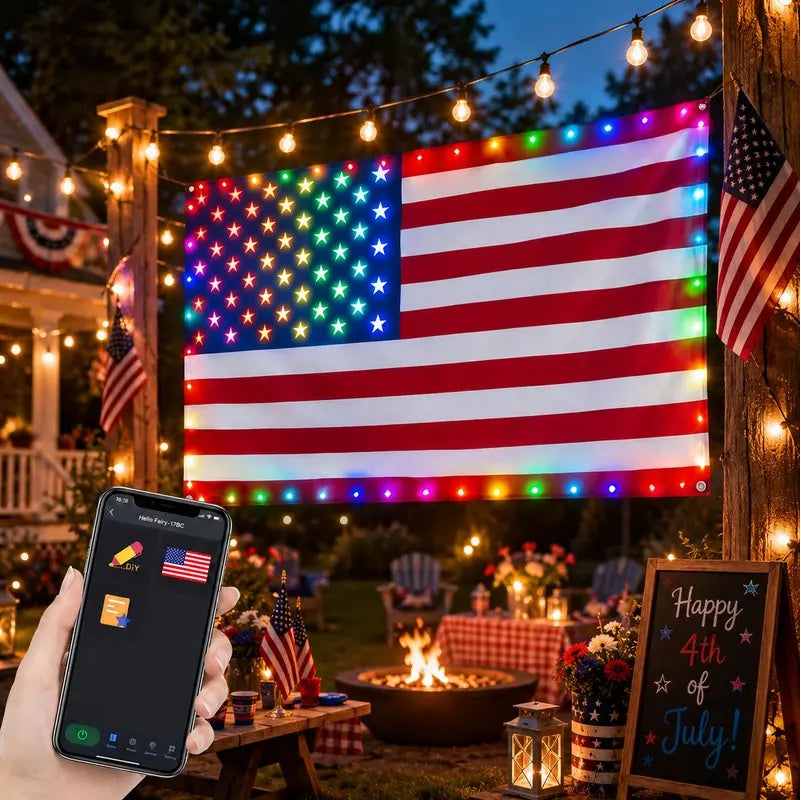 itoolmax solar american flag lights decorate yard